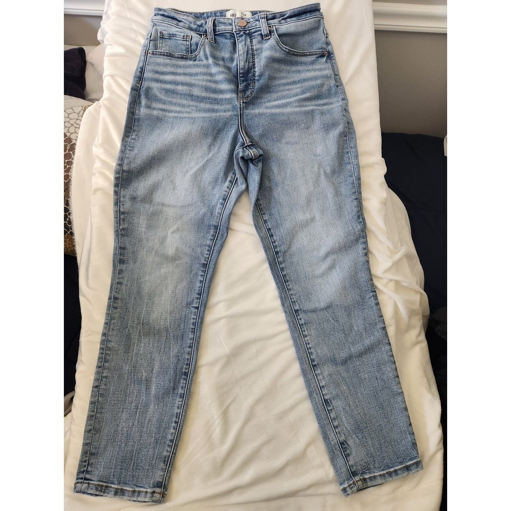 BKE Ellie High Rise Mom Jean Sz 28 straight leg pockets medium wash classic